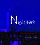 Book cover. Green building at night with large Greenspeak N on it