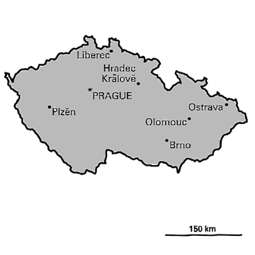 [Country map of Czech Republic]