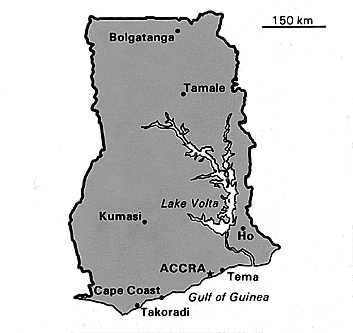 [Country map of Ghana]