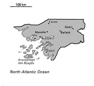 [Country map of Guinea-Bissau]