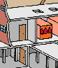 Cremation Building Cutaway Drawing