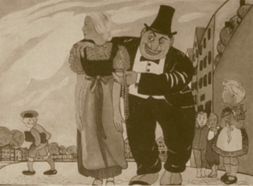 The Jew has preyed on the weakness of the woman, and drawn her into his sickening game.