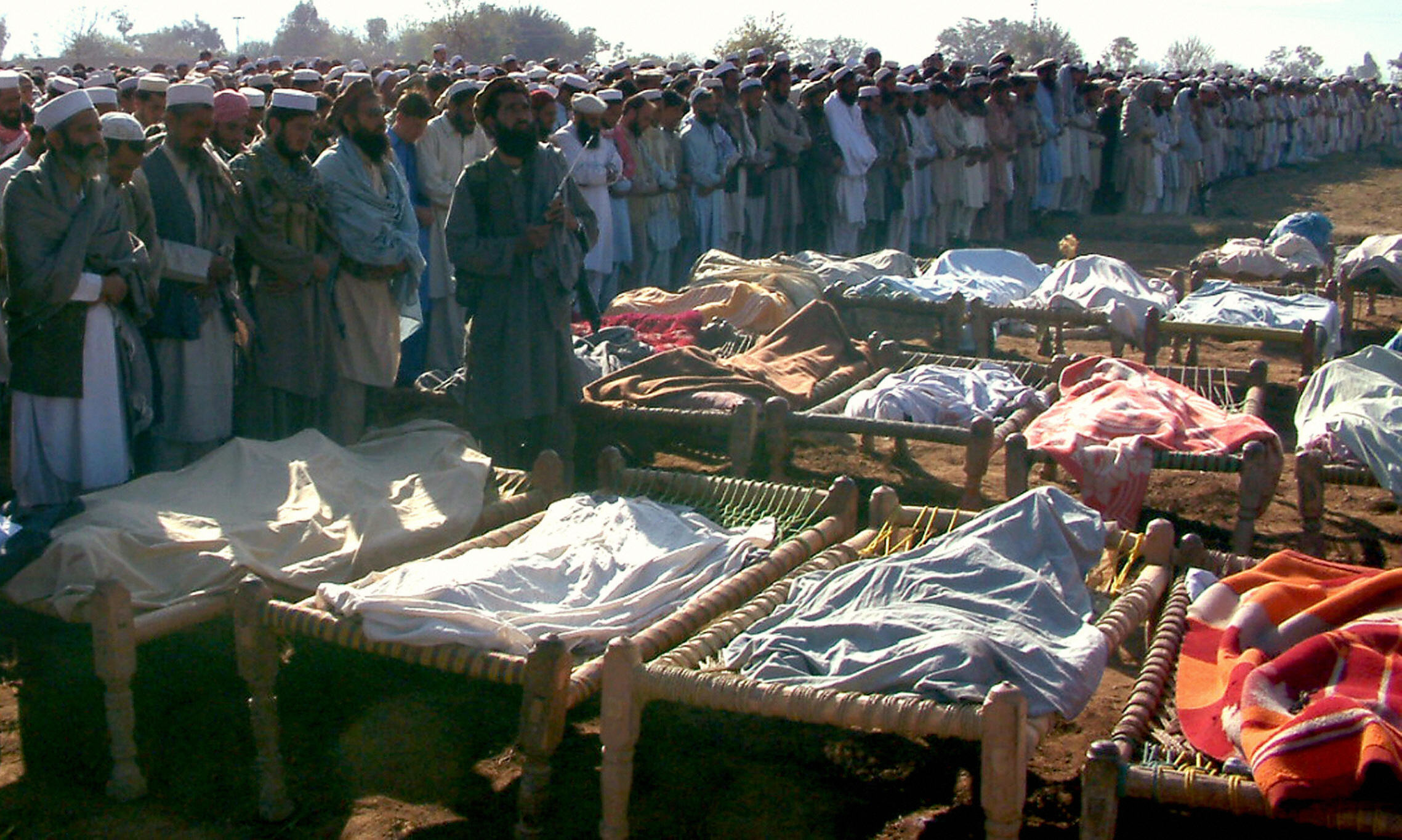 Pakistan officially denied that 81 civilians including children died in this 2006 CIA drone strike – but a leaked document says otherwise. (Photo: Getty Images).
