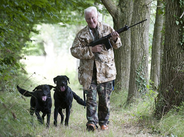 A member of the public complained to the police that they felt threatened after pictures of gun-toting Sir Benjamin were published in the Daily Mail.