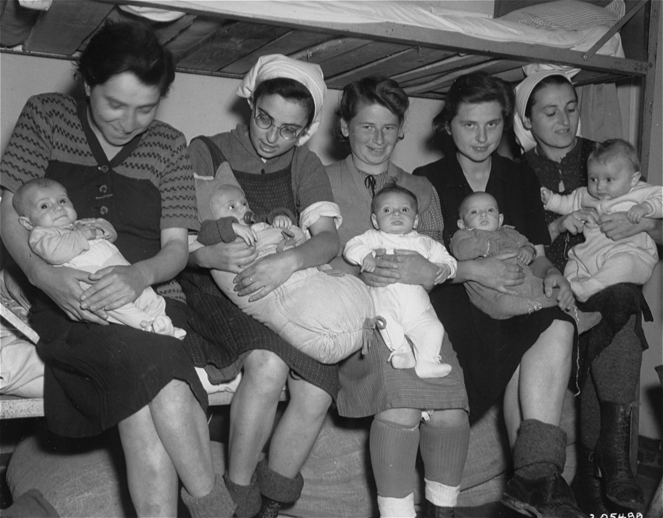 Dachau at 'liberation': Healthy Jewish mothers with their healthy Jewish babies.