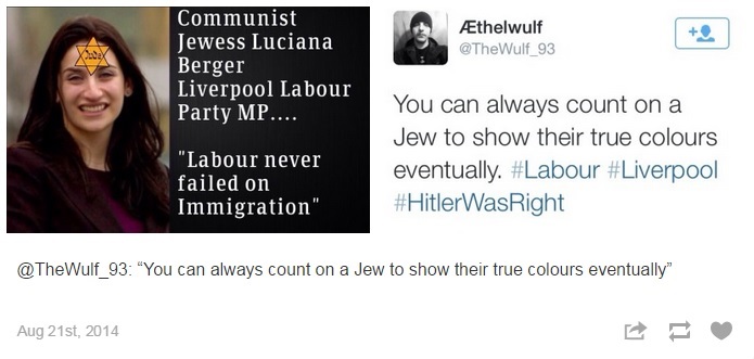 The Jewess Luciana Berger had Garron Helm thrown in prison because he didn't like her.
