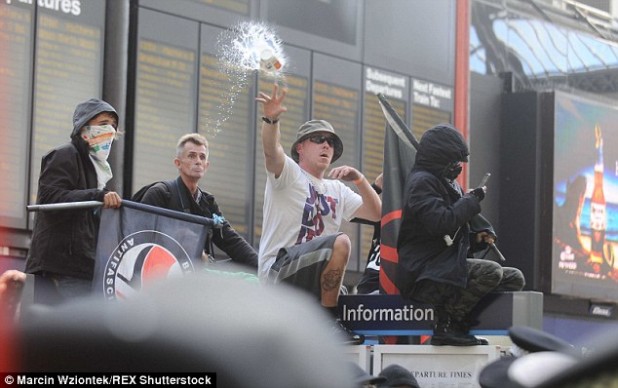 Pulling out all the stops: If you are against Pakis gang-raping tens of thousands of little girls, antifa will through full McDonald's cups of Sprite in your direction.