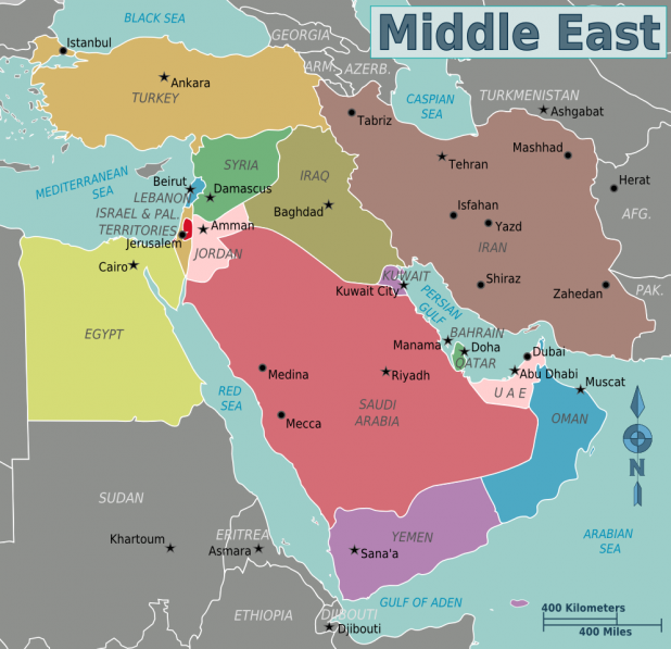 Note the locations of the countries.