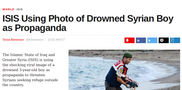 Who would be so sick as to use pictures of a drowned boy as propaganda.