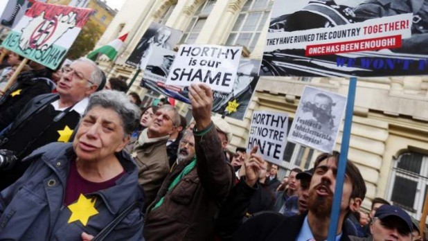 Jews protesting Jobbik in Hungary
