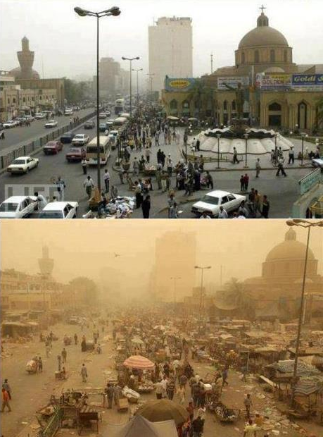 Iraq before and after democracy.