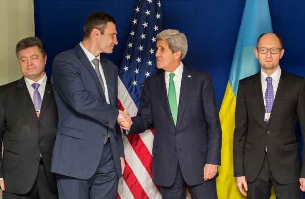 Prime Minister Poroshenko, Kiev Mayor Vitali Klitschko, greatest ally John Kerry, President Arseniy Yatsenyuk: All four Jews. I think it is safe to say this was the worst nationalist revolution ever.