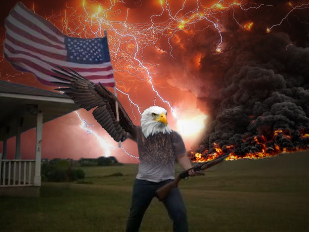 Obama said he'd fundamentally transform America. We like it the way it was, all about guns and eagles. 