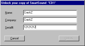 SmartSound Registration Dialog