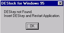 DESlock nag screen.