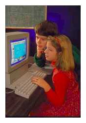 Children at a computer