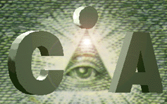 CIA eye and dollar bill pyramid.