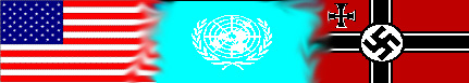 Blending of American, UN and German flags