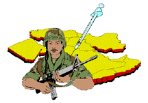 Foreign soldier receiving a 
vaccination