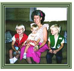 Mary Ann Gillspie with three grandchildren photograph