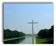 Washington Monument made to look like a cross