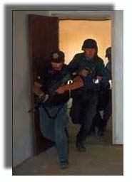 Police Officers raid a home