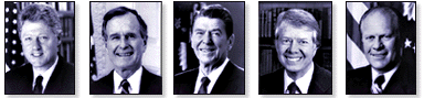 Presidents from Clinton to
 Ford