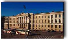school building and school buses