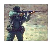 Military sharpshooter taking aim