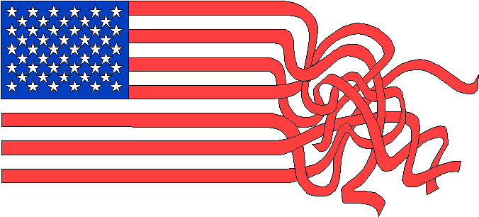 American flag being unraveled