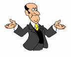 Man with hands helplessly outstretched