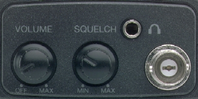 Top of Scanner / Volume, Squelch, Headphones, Antenna