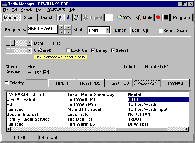Radio Manager for Windows in action...