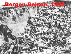 Although photos like this are used endlessly to brainwash the public into believing in Nazi gassings, it has long been conceded that no one was gassed at Bergen-Belsen. There simply are no photographs anywhere that are seriously presented as photos of gassing victims. The US Holocaust Museum has more than 6.000 photos available on-line, but not one picture of a supposed victim of gassing with diesel exhaust or Zyklon-B, or any other gas--not even one.